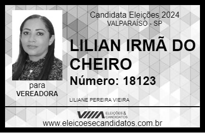 Candidato LILIAN IRMÃ DO CHEIRO 2024 - VALPARAÍSO - Eleições