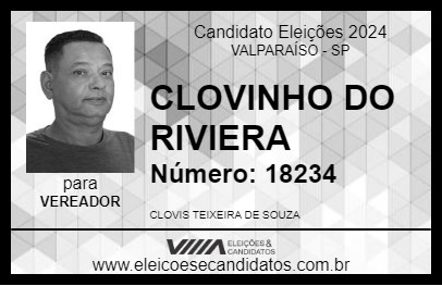 Candidato CLOVINHO DO RIVIERA 2024 - VALPARAÍSO - Eleições