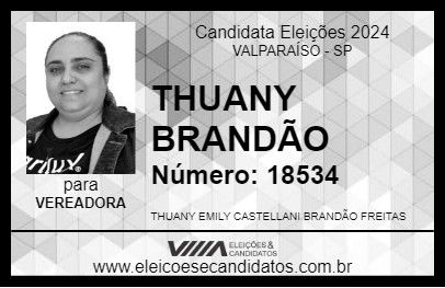 Candidato THUANY BRANDÃO 2024 - VALPARAÍSO - Eleições