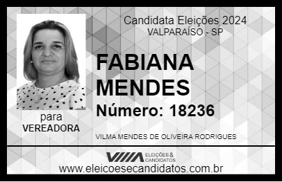 Candidato FABIANA MENDES 2024 - VALPARAÍSO - Eleições