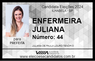 Candidato ENFERMEIRA JULIANA 2024 - ILHABELA - Eleições