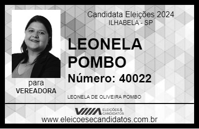 Candidato LEONELA POMBO 2024 - ILHABELA - Eleições