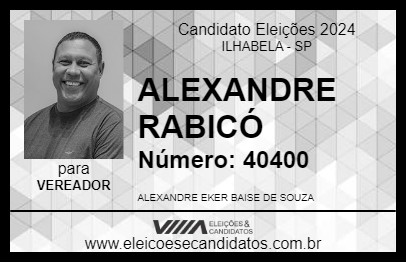 Candidato ALEXANDRE RABICÓ 2024 - ILHABELA - Eleições