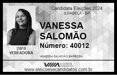 Candidato VANESSA SALOMÃO 2024 - ILHABELA - Eleições