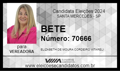 Candidato BETE 2024 - SANTA MERCEDES - Eleições