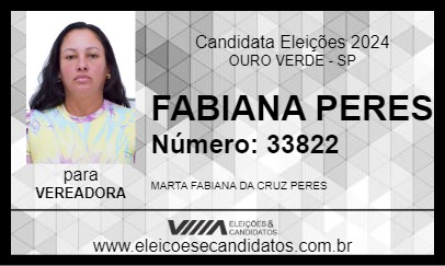 Candidato FABIANA PERES 2024 - OURO VERDE - Eleições