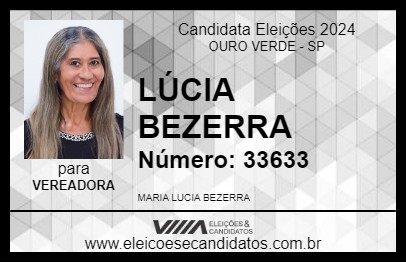 Candidato LÚCIA BEZERRA 2024 - OURO VERDE - Eleições