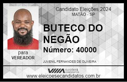 Candidato BUTECO DO NEGÃO 2024 - MATÃO - Eleições