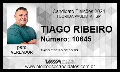 Candidato TIAGO RIBEIRO 2024 - FLÓRIDA PAULISTA - Eleições