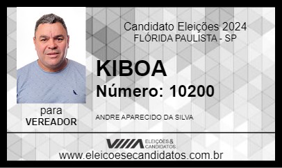 Candidato KIBOA 2024 - FLÓRIDA PAULISTA - Eleições