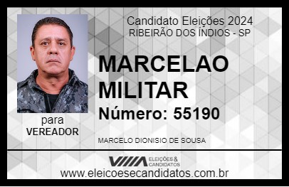 Candidato MARCELAO MILITAR 2024 - RIBEIRÃO DOS ÍNDIOS - Eleições