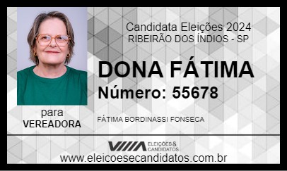 Candidato DONA FÁTIMA 2024 - RIBEIRÃO DOS ÍNDIOS - Eleições