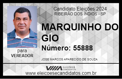 Candidato MARQUINHO DO GIO 2024 - RIBEIRÃO DOS ÍNDIOS - Eleições