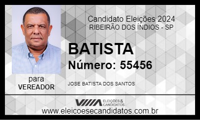 Candidato BATISTA 2024 - RIBEIRÃO DOS ÍNDIOS - Eleições