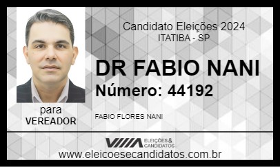 Candidato DR FABIO NANI 2024 - ITATIBA - Eleições