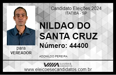 Candidato NILDAO DO SANTA CRUZ 2024 - ITATIBA - Eleições