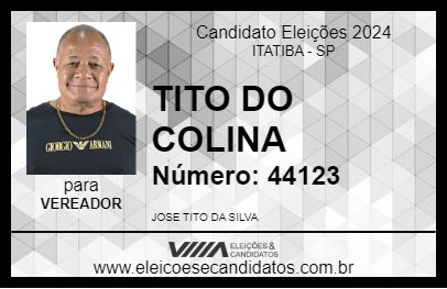 Candidato TITO DO COLINA 2024 - ITATIBA - Eleições