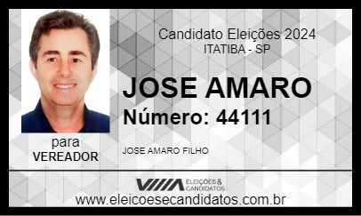 Candidato JOSE AMARO 2024 - ITATIBA - Eleições