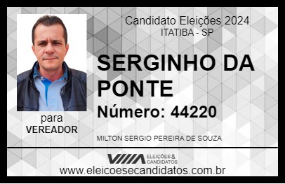 Candidato SERGINHO DA PONTE 2024 - ITATIBA - Eleições