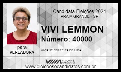 Candidato VIVI LEMMON 2024 - PRAIA GRANDE - Eleições