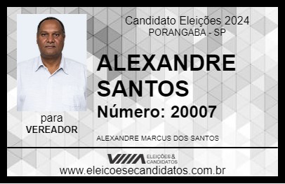 Candidato ALEXANDRE SANTOS 2024 - PORANGABA - Eleições