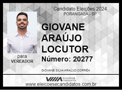 Candidato GIOVANE ARAÚJO LOCUTOR 2024 - PORANGABA - Eleições