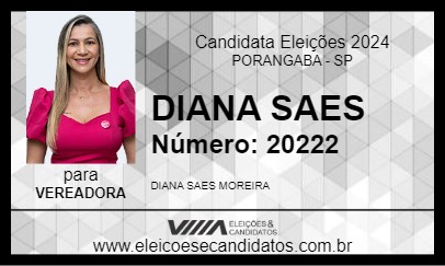 Candidato DIANA SAES 2024 - PORANGABA - Eleições