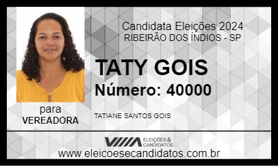 Candidato TATY GOIS 2024 - RIBEIRÃO DOS ÍNDIOS - Eleições