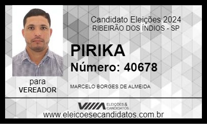 Candidato PIRIKA 2024 - RIBEIRÃO DOS ÍNDIOS - Eleições