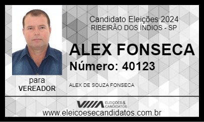 Candidato ALEX FONSECA 2024 - RIBEIRÃO DOS ÍNDIOS - Eleições