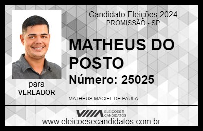 Candidato MATHEUS DO POSTO 2024 - PROMISSÃO - Eleições