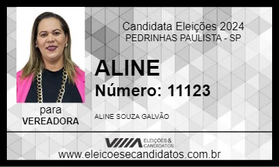 Candidato ALINE 2024 - PEDRINHAS PAULISTA - Eleições