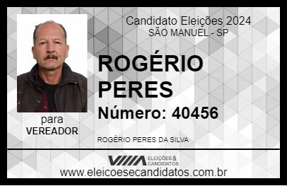 Candidato ROGÉRIO PERES 2024 - SÃO MANUEL - Eleições