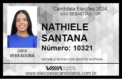 Candidato NATHIELE SANTANA 2024 - SÃO SEBASTIÃO - Eleições