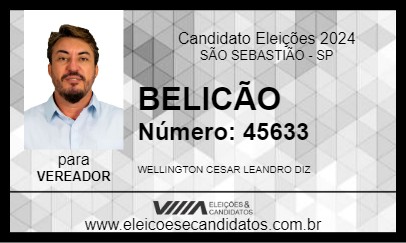 Candidato WELLINGTON BILICÃO 2024 - SÃO SEBASTIÃO - Eleições