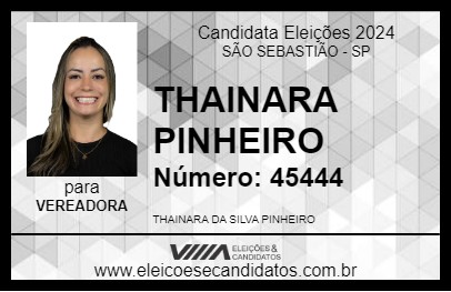 Candidato THAINARA PINHEIRO 2024 - SÃO SEBASTIÃO - Eleições