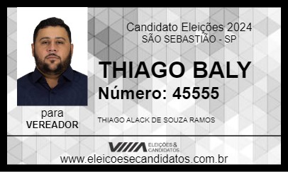 Candidato THIAGO BALY 2024 - SÃO SEBASTIÃO - Eleições