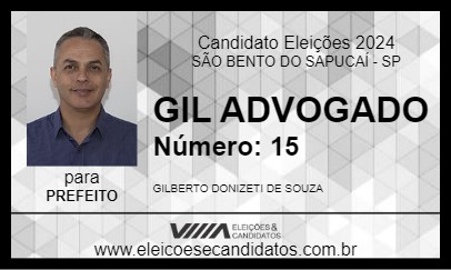 Candidato GIL ADVOGADO 2024 - SÃO BENTO DO SAPUCAÍ - Eleições