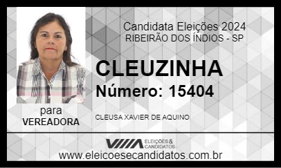 Candidato CLEUZINHA 2024 - RIBEIRÃO DOS ÍNDIOS - Eleições