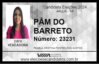 Candidato PAMELA DO BARRETO 2024 - ARUJÁ - Eleições