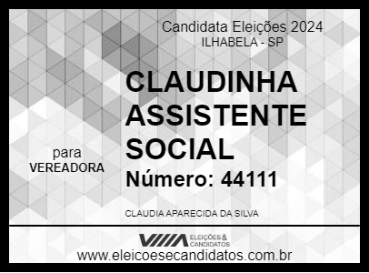 Candidato CLAUDINHA ASSISTENTE SOCIAL 2024 - ILHABELA - Eleições