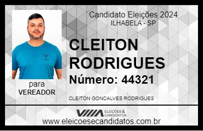 Candidato CLEITON RODRIGUES 2024 - ILHABELA - Eleições