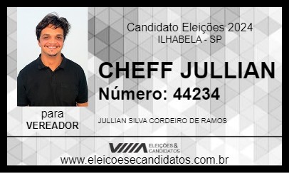 Candidato CHEFF JULLIAN 2024 - ILHABELA - Eleições