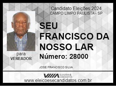 Candidato SEU FRANCISCO DA NOSSO LAR 2024 - CAMPO LIMPO PAULISTA - Eleições