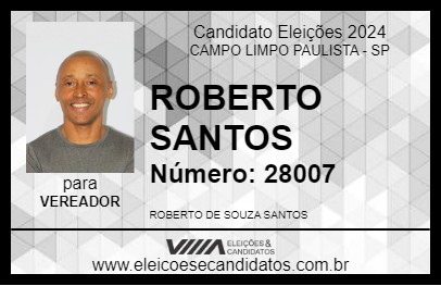 Candidato ROBERTO SANTOS 2024 - CAMPO LIMPO PAULISTA - Eleições