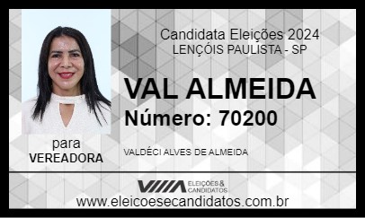 Candidato VAL ALMEIDA 2024 - LENÇÓIS PAULISTA - Eleições