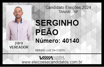 Candidato SERGINHO PEÃO 2024 - TANABI - Eleições