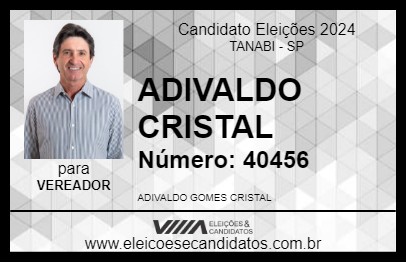 Candidato ADIVALDO CRISTAL 2024 - TANABI - Eleições