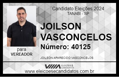 Candidato JOILSON VASCONCELOS 2024 - TANABI - Eleições