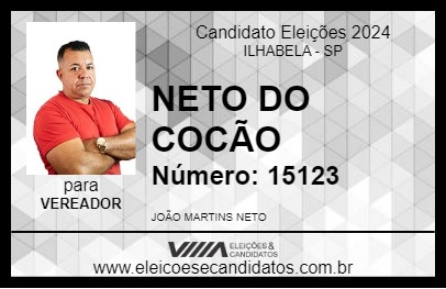 Candidato NETO DO COCÃO 2024 - ILHABELA - Eleições